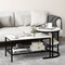 Set of 2 Nesting Coffee Table with Extra Storage Shelf for Living Room